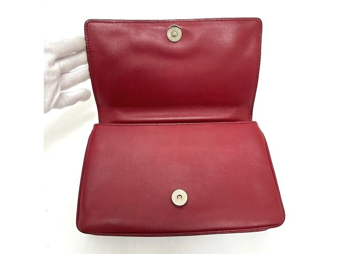 Borsa a spalla in pelle rossa Prada Rosso - vista 10