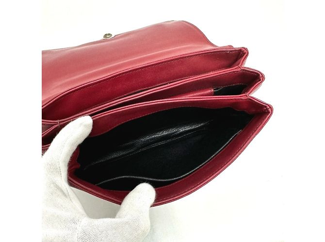 Borsa a spalla in pelle rossa Prada Rosso - vista 11