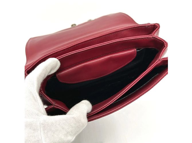 Borsa a spalla in pelle rossa Prada Rosso - vista 12