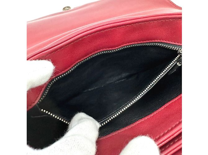 Borsa a spalla in pelle rossa Prada Rosso - vista 14