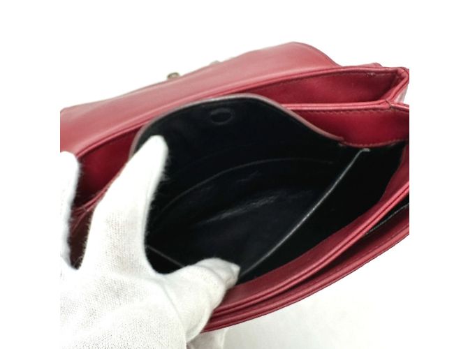 Borsa a spalla in pelle rossa Prada Rosso - vista 15