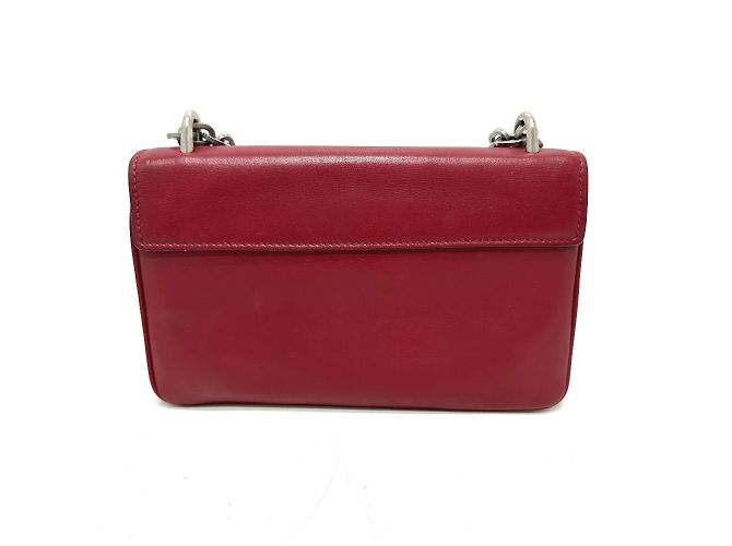 Borsa a spalla in pelle rossa Prada Rosso - vista 2
