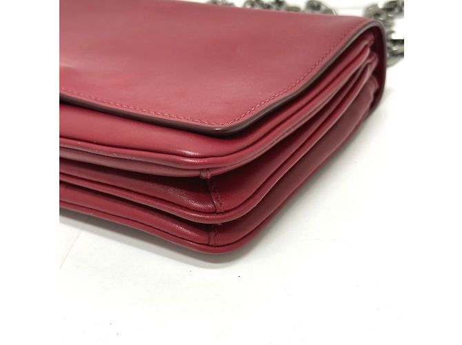 Borsa a spalla in pelle rossa Prada Rosso - vista 4