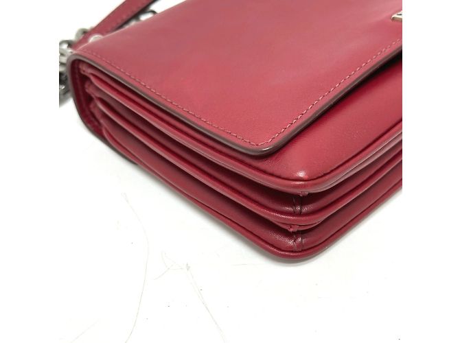 Borsa a spalla in pelle rossa Prada Rosso - vista 5