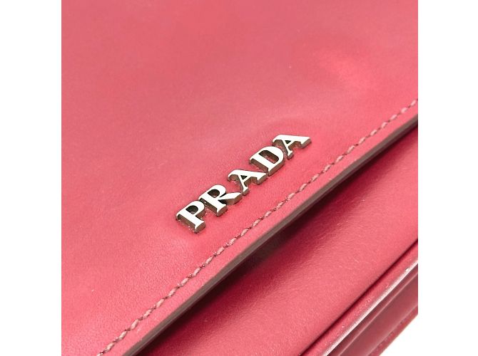 Borsa a spalla in pelle rossa Prada Rosso - vista 6
