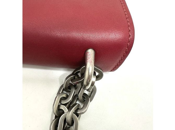 Borsa a spalla in pelle rossa Prada Rosso - vista 8