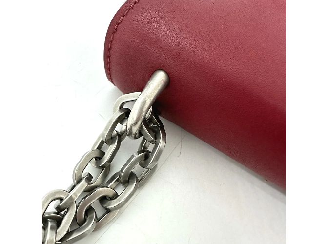 Borsa a spalla in pelle rossa Prada Rosso - vista 9