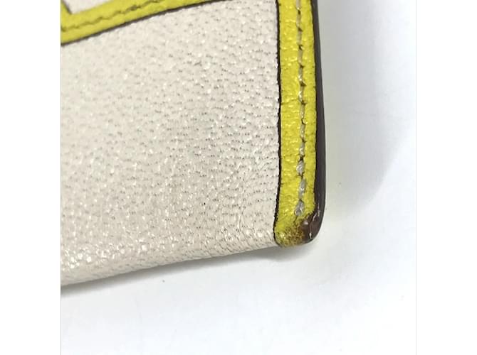 Hermès Billetera compacta Cheval Paddock Hermes Blanco Amarillo - vista 4