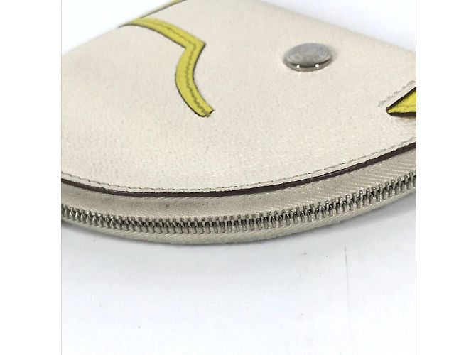 Hermès Billetera compacta Cheval Paddock Hermes Blanco Amarillo - vista 6