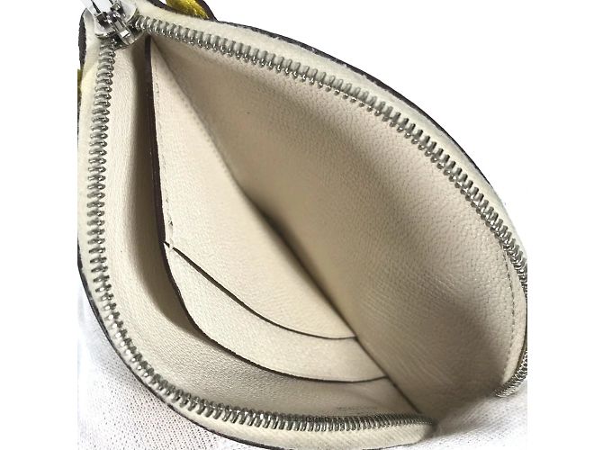 Hermès Billetera compacta Cheval Paddock Hermes Blanco Amarillo - vista 8