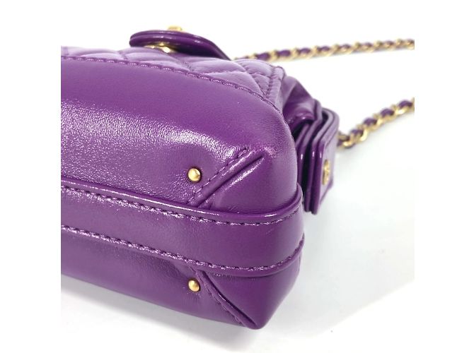 Borsa a spalla mini trapuntata Chanel AP4109 Porpora - vista 6