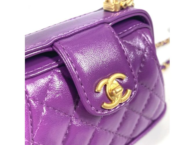 Borsa a spalla mini trapuntata Chanel AP4109 Porpora - vista 8