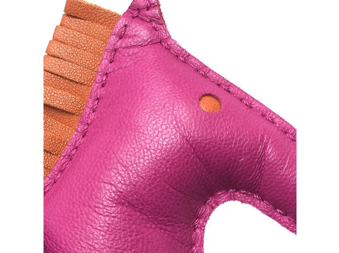 Hermès Portachiavi Charm Borsa MM Rodeo Cavallo Hermes Porpora - vista 7