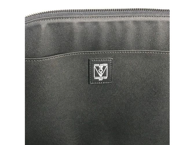 Borsa Pochette Jour GM Damier Graphite di Louis Vuitton America's Cup Nero Bianco Rosso - vista 10
