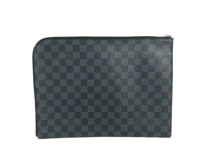 Borsa Pochette Jour GM Damier Graphite di Louis Vuitton America's Cup Nero Bianco Rosso - vista 2