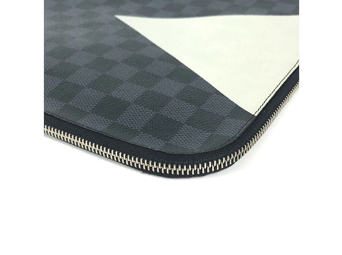 Borsa Pochette Jour GM Damier Graphite di Louis Vuitton America's Cup Nero Bianco Rosso - vista 6