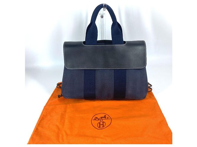 Hermès Bolsa Tote Hermes Valparaiso PM Azul marinho - vista 12