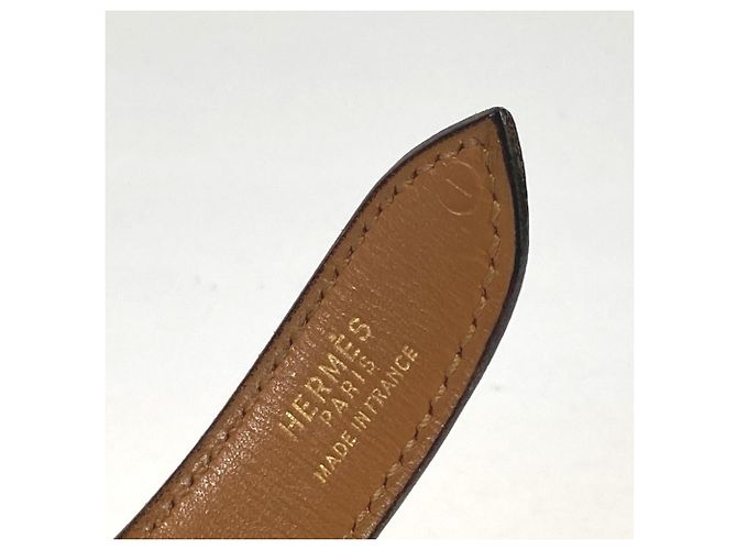 Hermès Hermes Vintage Logo Gürtel Schwarz Golden - Ansicht 16