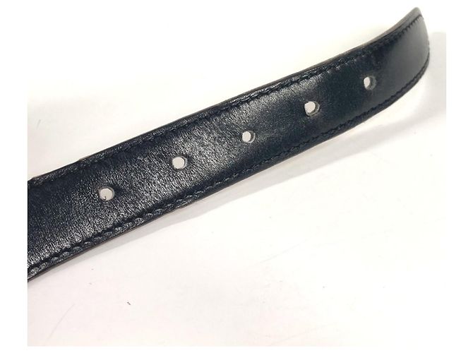 Hermès Hermes Vintage Logo Gürtel Schwarz Golden - Ansicht 17