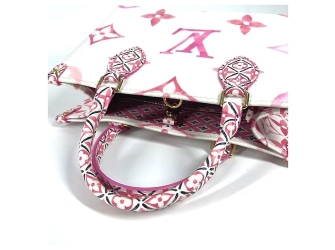 Louis Vuitton Monogram On Go PM Tasche am Pool Pink Weiß - Ansicht 10