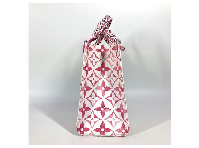 Louis Vuitton Monogram On Go PM Tasche am Pool Pink Weiß - Ansicht 5