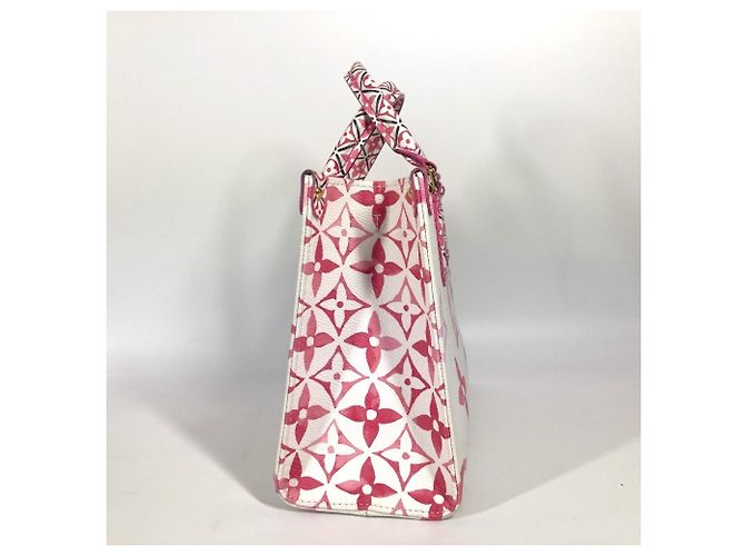 Louis Vuitton Monogram On Go PM Tasche am Pool Pink Weiß - Ansicht 6
