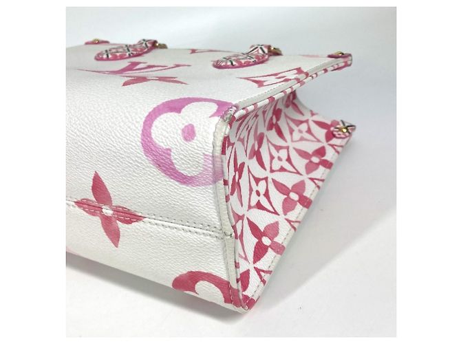 Louis Vuitton Monogram On Go PM Tasche am Pool Pink Weiß - Ansicht 8