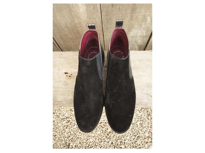 Botines Marc by Marc Jacobs Negros de Ante - vista 4