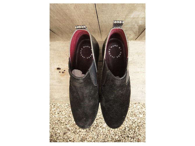 Botines Marc by Marc Jacobs Negros de Ante - vista 5
