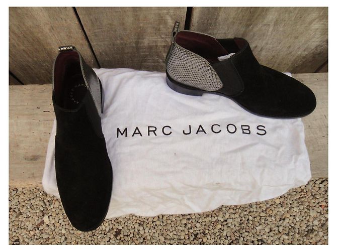 Botines Marc by Marc Jacobs Negros de Ante - vista 9