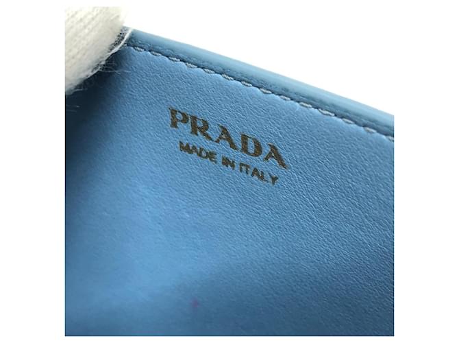 Borsa a catena con logo Prada 1DH044 Blu - vista 11
