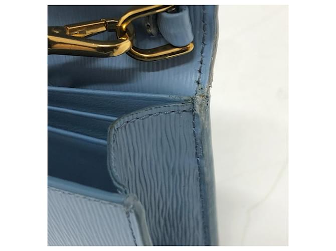 Borsa a catena con logo Prada 1DH044 Blu - vista 12