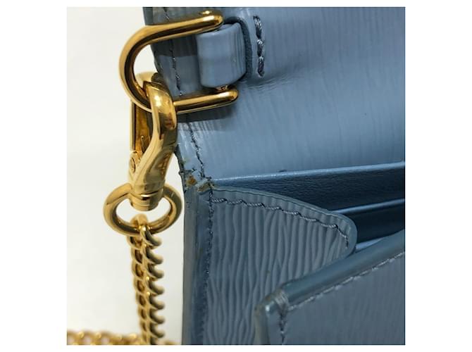 Borsa a catena con logo Prada 1DH044 Blu - vista 13