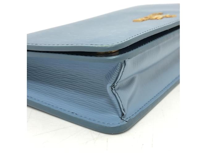 Borsa a catena con logo Prada 1DH044 Blu - vista 5