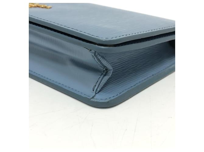 Borsa a catena con logo Prada 1DH044 Blu - vista 6