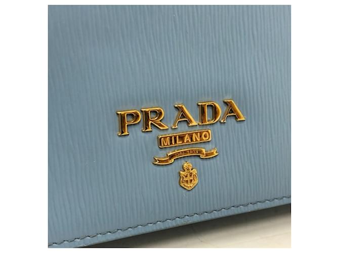 Borsa a catena con logo Prada 1DH044 Blu - vista 8
