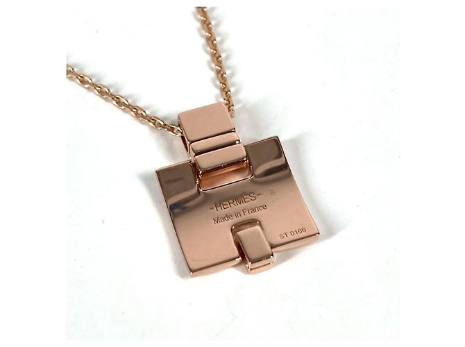 Collar H Logo de cadena Eileen de Hermès Negro Dorado - vista 9