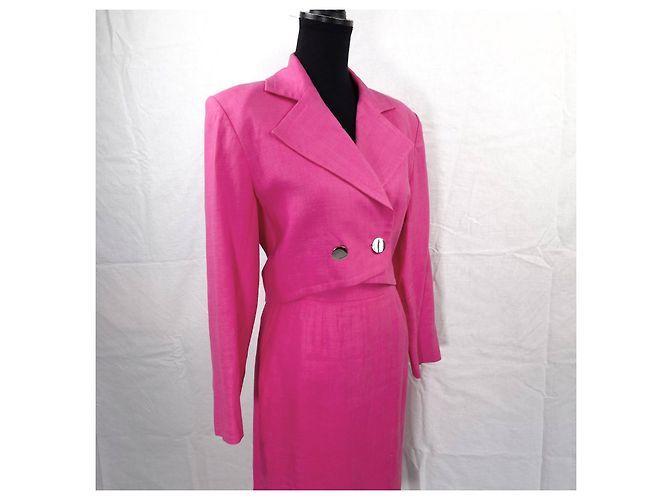 Yves Saint Laurent tailleur rosa lino - vista 10
