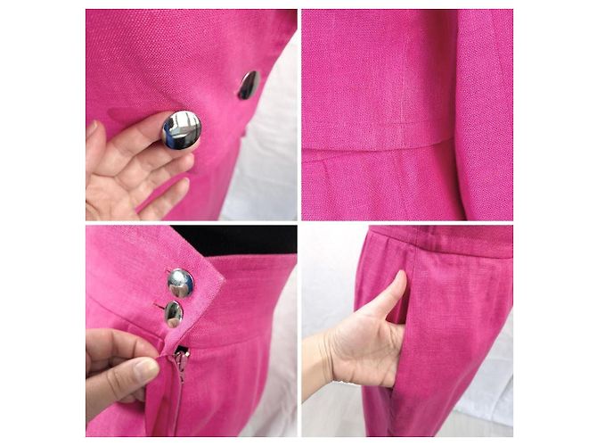 Yves Saint Laurent tailleur rosa lino - vista 15