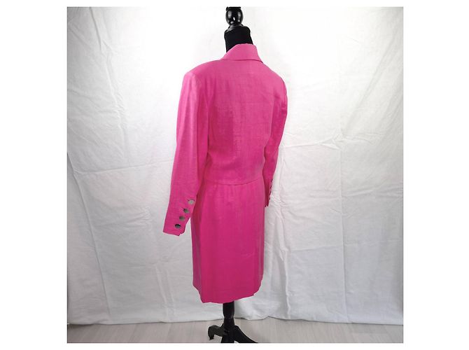 Yves Saint Laurent tailleur rosa lino - vista 2