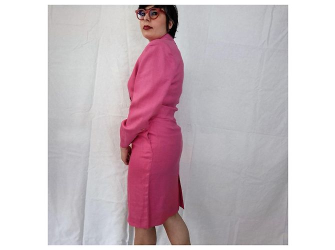 Yves Saint Laurent tailleur rosa lino - vista 7
