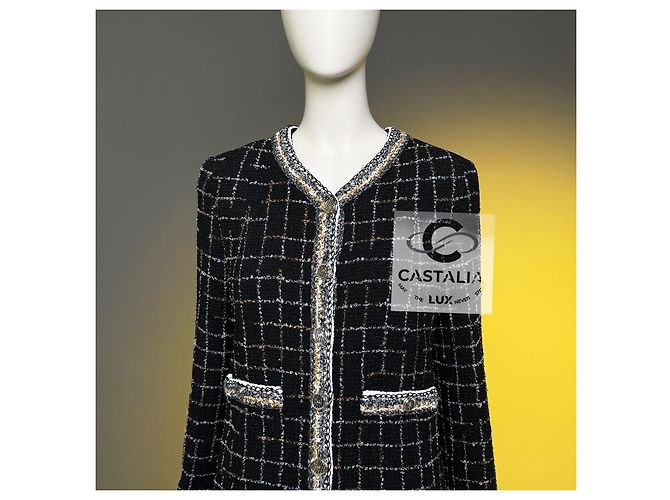 Chanel Nova coleção de robôs lendários Jaqueta de tweed preto 38 FR - vista 11