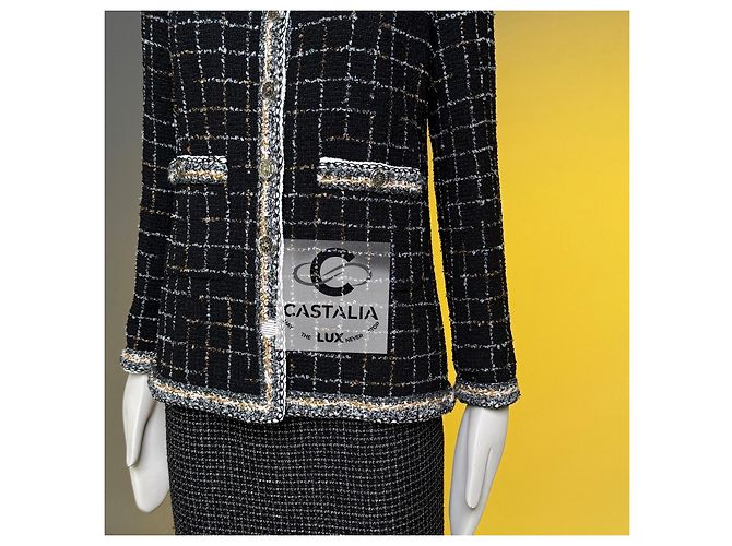 Chanel Nova coleção de robôs lendários Jaqueta de tweed preto 38 FR - vista 12