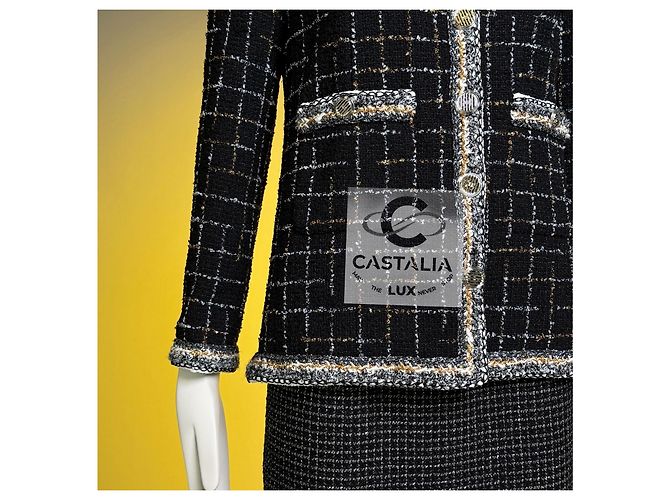 Chanel Nova coleção de robôs lendários Jaqueta de tweed preto 38 FR - vista 15