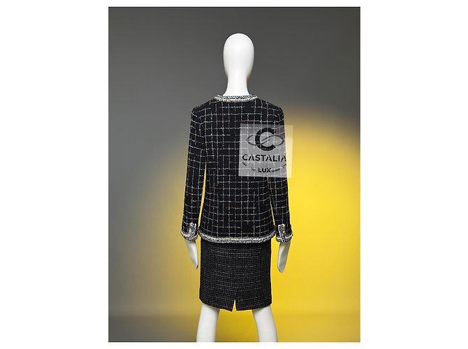 Chanel Nova coleção de robôs lendários Jaqueta de tweed preto 38 FR - vista 17