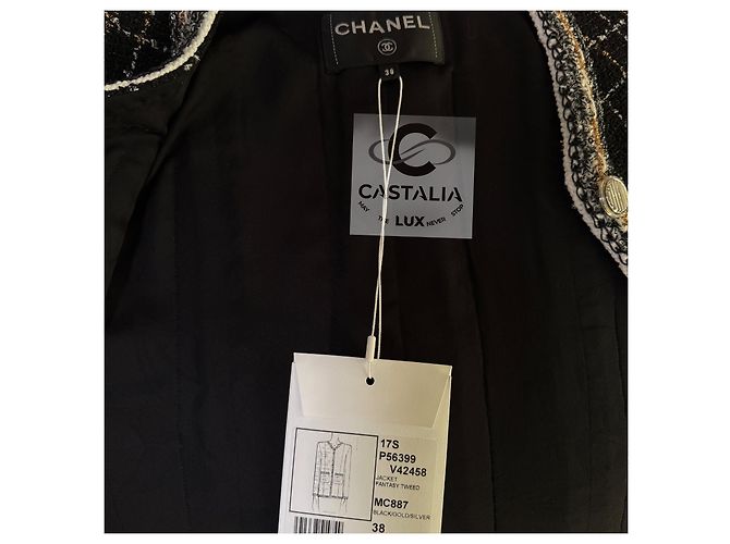 Chanel Nova coleção de robôs lendários Jaqueta de tweed preto 38 FR - vista 18