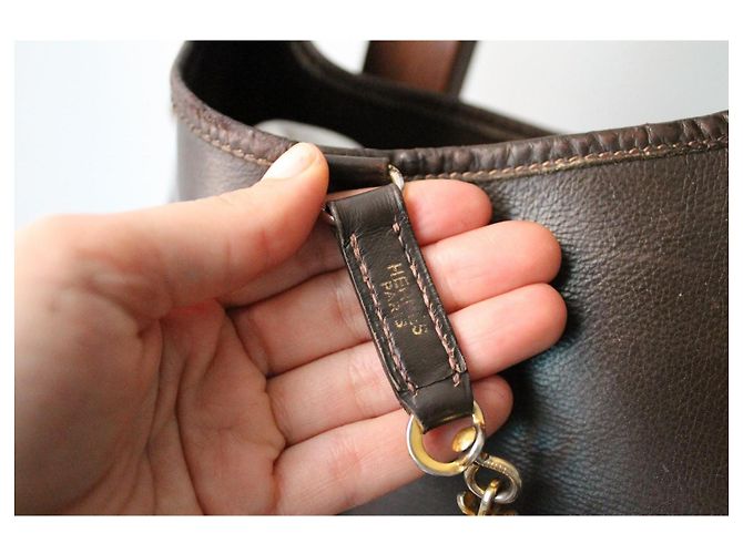 Hermès Trim Handtasche aus braunem Boxleder - Ansicht 8