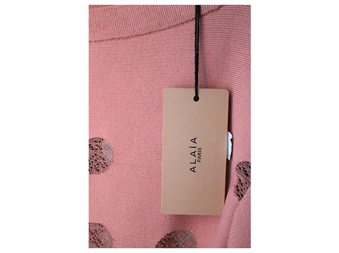 Maglione Oversize Alaïa in Viscosa Rosa - vista 10