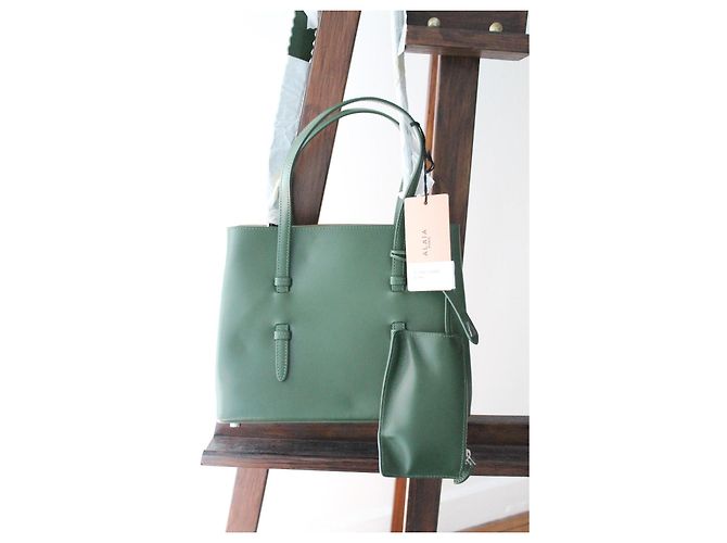 Borsa Alaïa Mina in pelle verde - vista 10