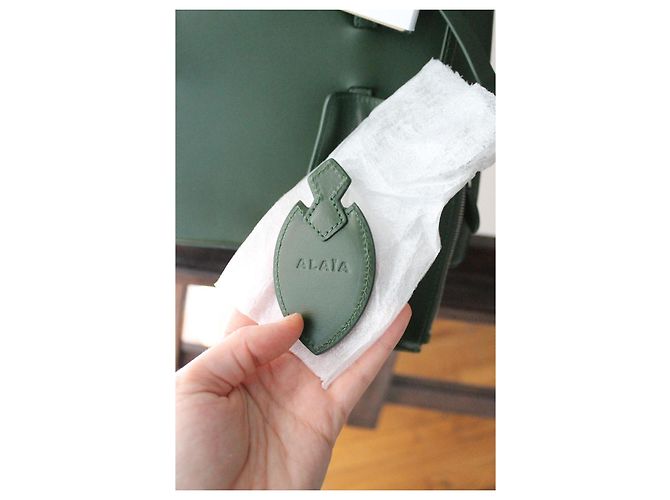 Borsa Alaïa Mina in pelle verde - vista 12